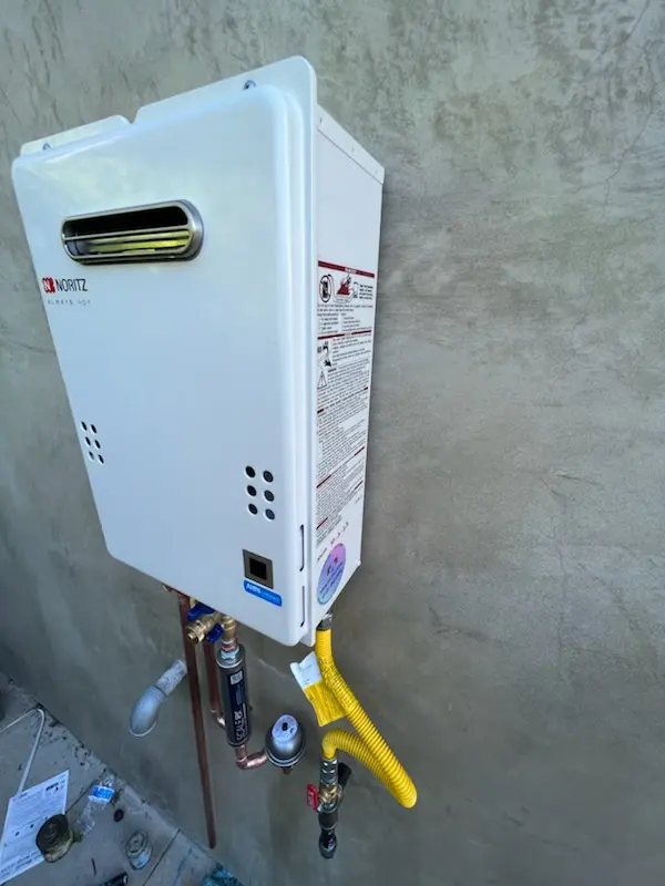 Tankless water heater installation for Falcon Ridge homes